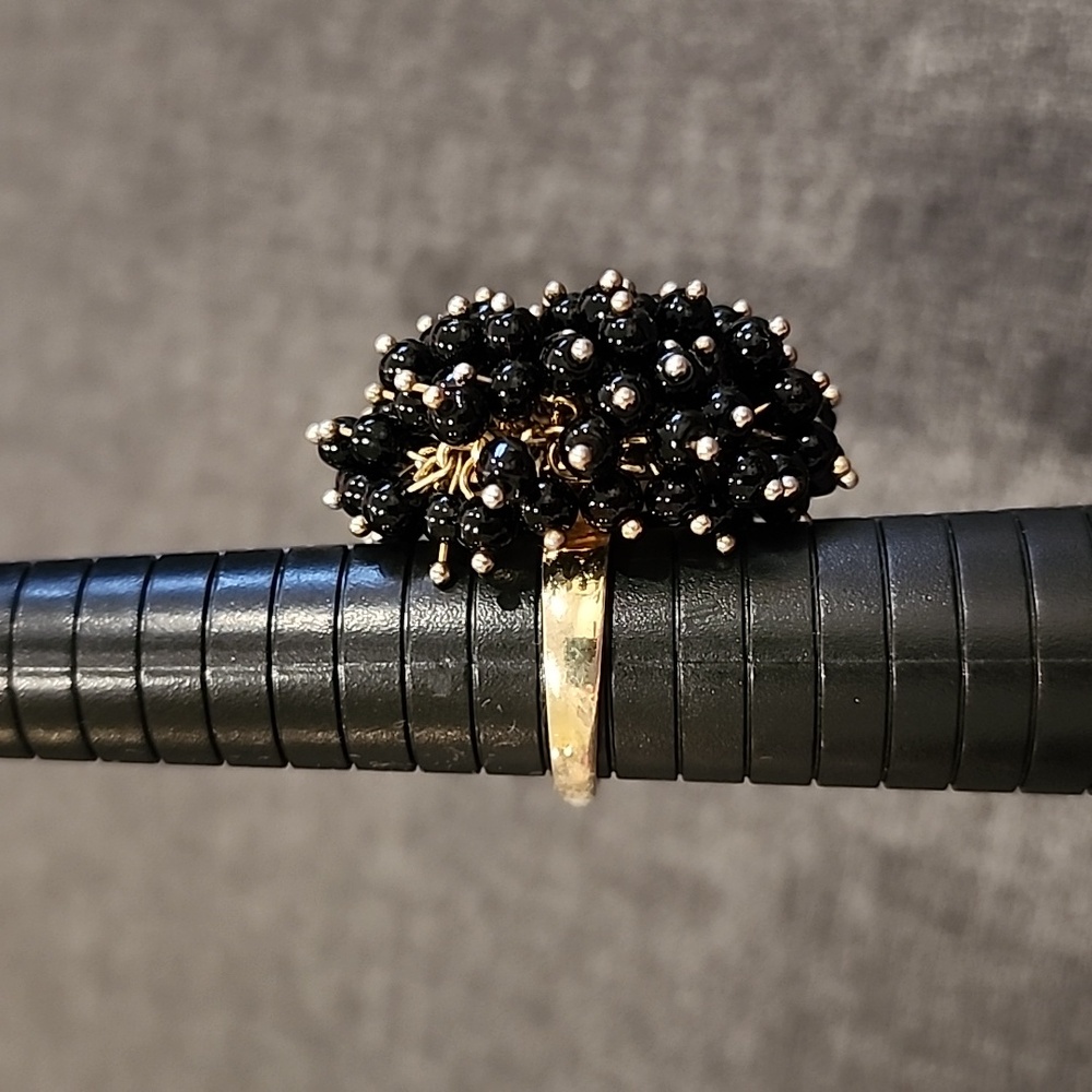 Black Stone Statement Ring - image 3